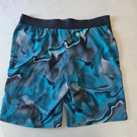 Nike Navy to Turquoise Patterned Swimsuit - Men's XL - 11" Inseam - Picture 3 of 5